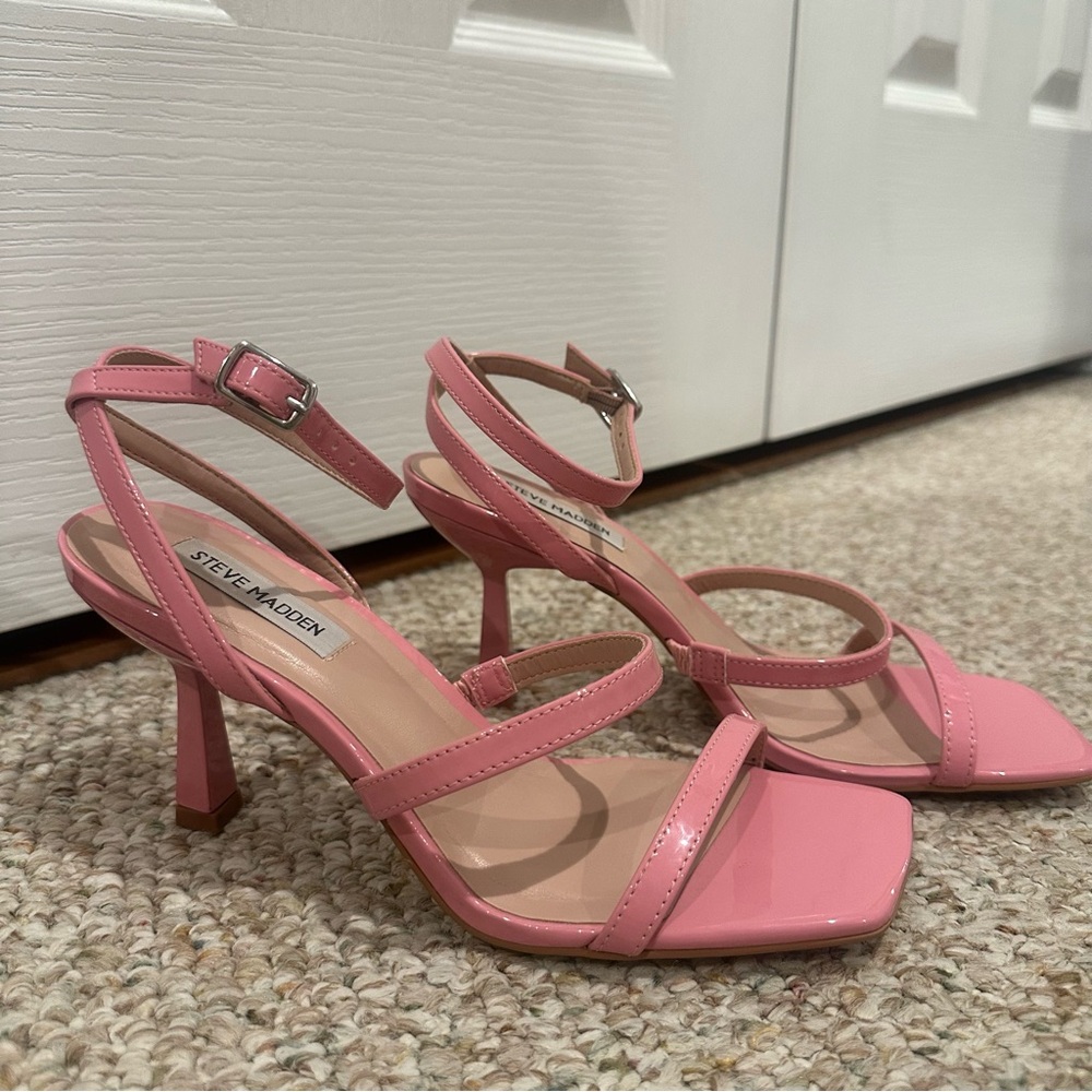 Pink Steve Madden Square Toe Heels